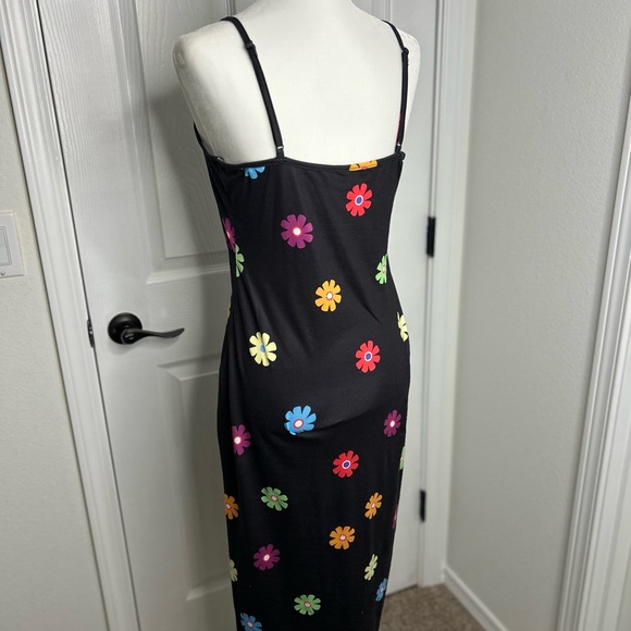 SHEIN Black Maxi Dress with Colorful Floral Design - Picture 3 of 3